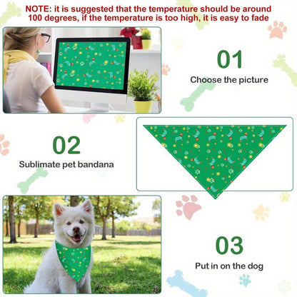 20pcs Washable Sublimation Dog Bandanas - Adjustable Triangle Bibs for Small Medium Large Pets - Heat Transfer Printmaking Accessories for Customized Pet Apparel