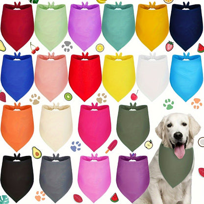 20pcs Washable Sublimation Dog Bandanas - Adjustable Triangle Bibs for Small Medium Large Pets - Heat Transfer Printmaking Accessories for Customized Pet Apparel