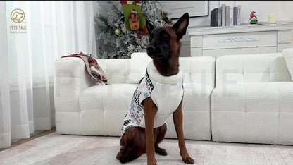 PETS TALE Christmas Sweater for Dogs - Festive Snowflake Reindeer & Merry Christmas Design, 100% Acrylic Machine-Washable Pullover for Small to Medium Dogs, Holiday Party Outfit