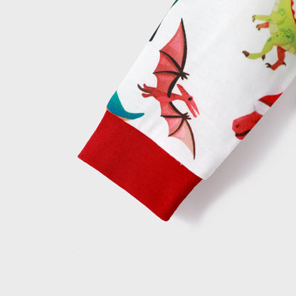 Baby Christmas Pajamas Family Matching Hooded One Piece Long Sleeve Dinosaur Costume Sleepwear Newborn Infant Clothes with Christmas Socks 12-18 Months