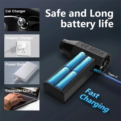 130000RPM Mini Fan Electric Air Duster Adjustable wind speed Portable Fan Violent Blower Rechargeable  Car Cleaning