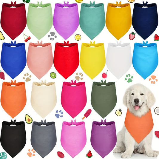 20pcs Washable Sublimation Dog Bandanas - Adjustable Triangle Bibs for Small Medium Large Pets - Heat Transfer Printmaking Accessories for Customized Pet Apparel