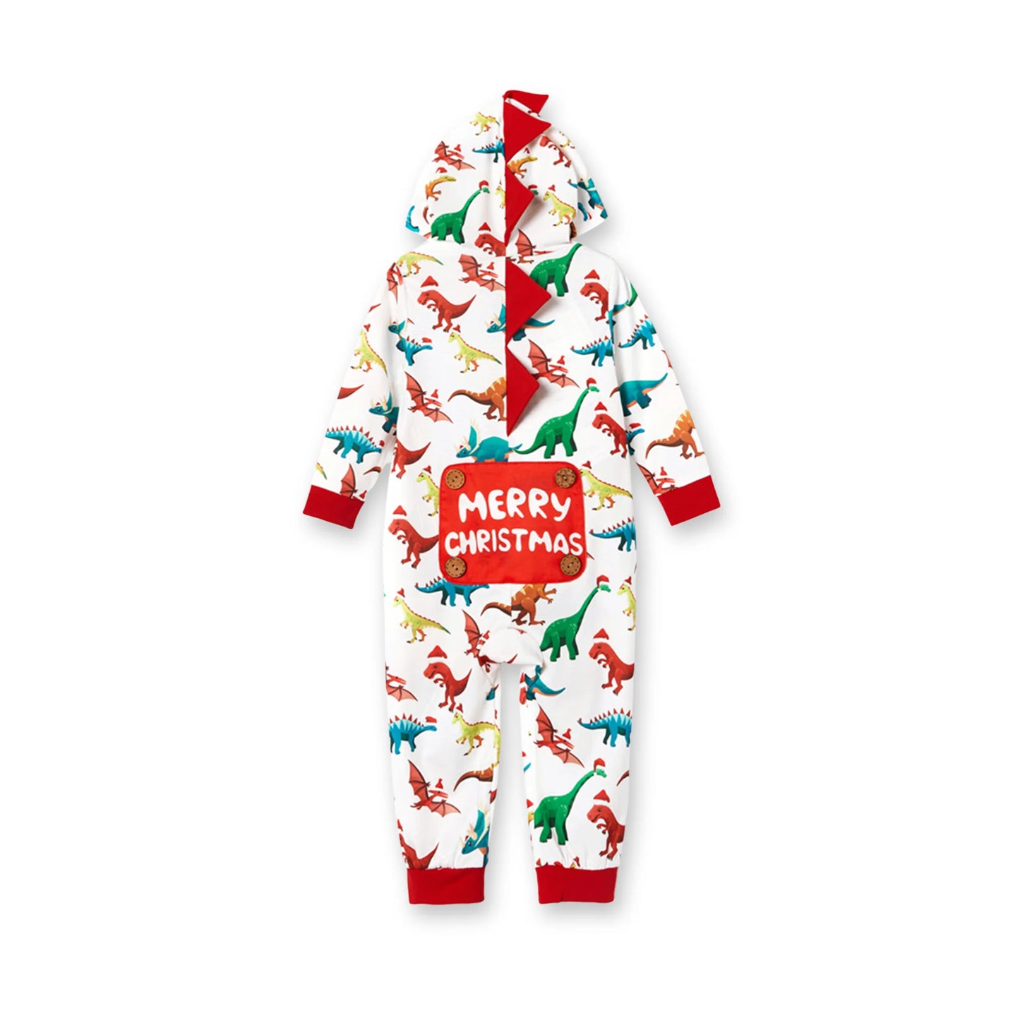 Baby Christmas Pajamas Family Matching Hooded One Piece Long Sleeve Dinosaur Costume Sleepwear Newborn Infant Clothes with Christmas Socks 12-18 Months