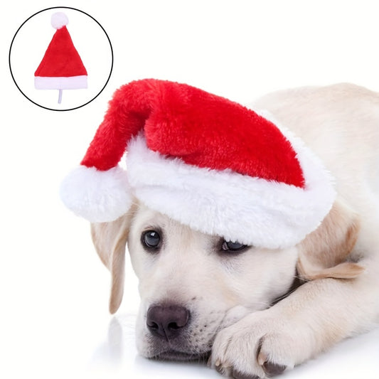 1pc Festive Santa Pet Christmas Hat - Hats for Pets - Soft, Warm, Adorable, and Comfortable Headwear for a Merry Holiday Season